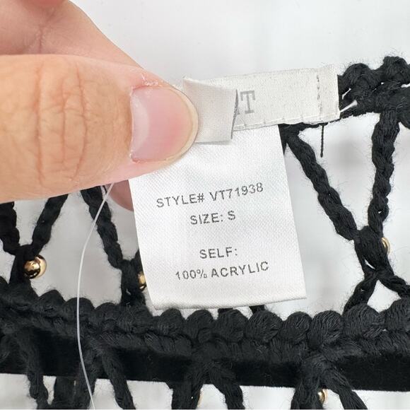 NWT VEVERET Beaded Open Stitch Sweater‎ Whimsigoth Festival Dark Romantic Size S - Picture 10 of 13